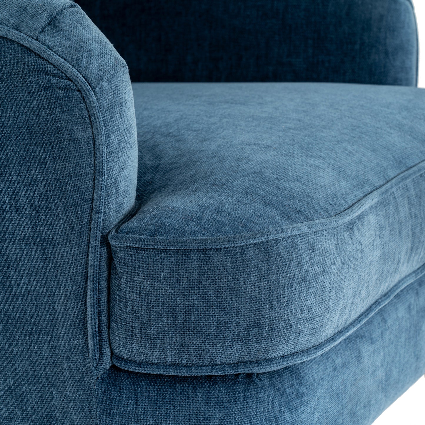 Hill Interiors Vellis armchair showing the seat cushion thickness and overall proportions