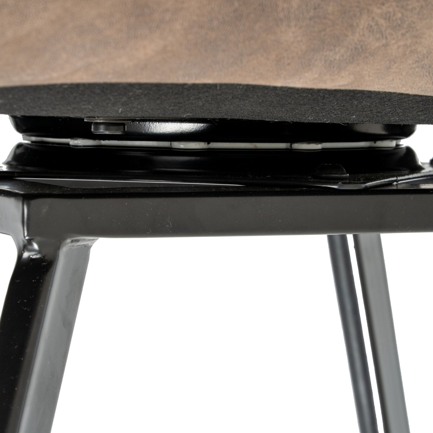 Malmo Coffee Dining Chair – Modern Upholstered Seat with Black Metal Legs