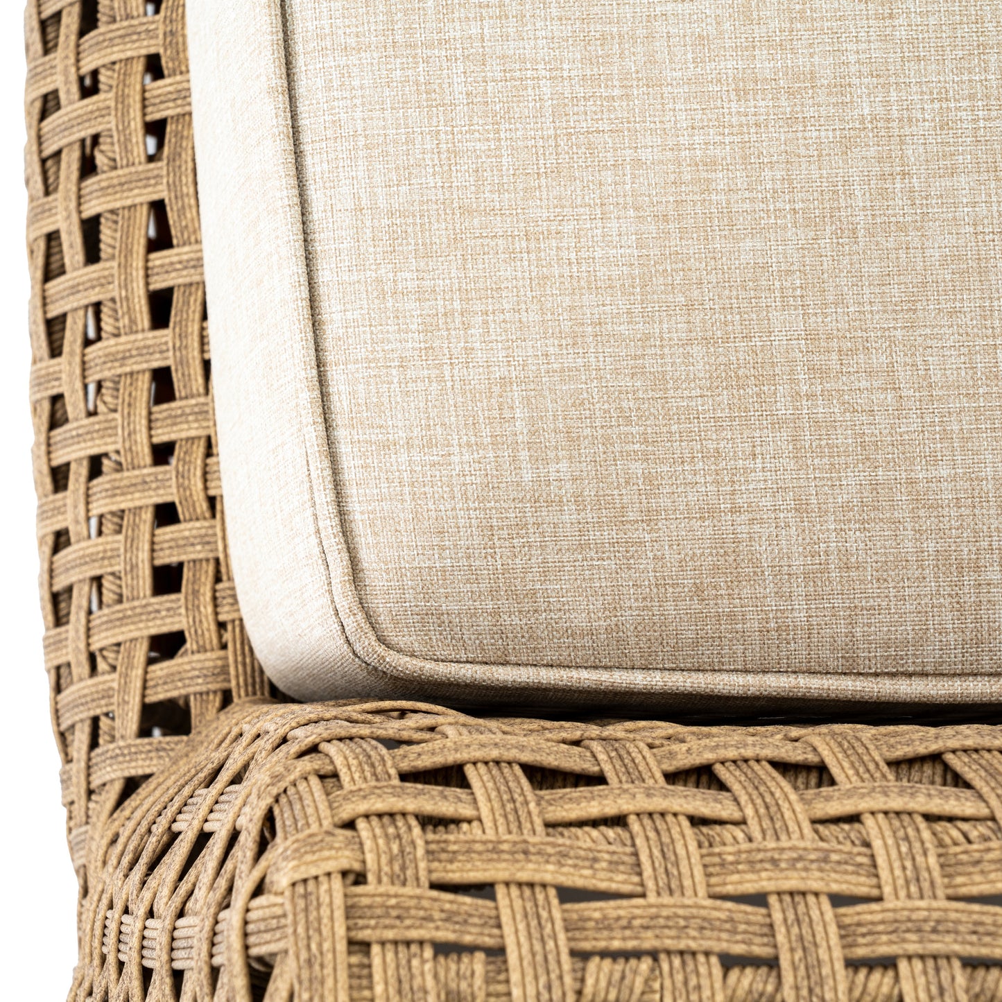 Hill Interiors Bloom Collection brown outdoor large lounge chair in a modern garden setting