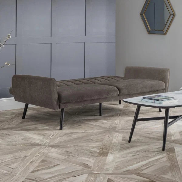 Afina Sofabed – Grey Velvet – Glamorous Sofa Bed with Click-Clack Mechanism | Julian Bowen