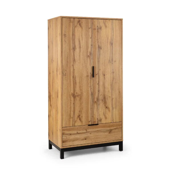 Bali 2 Door Wardrobe – Light Oak – Compact Size Perfect for Smaller Bedrooms