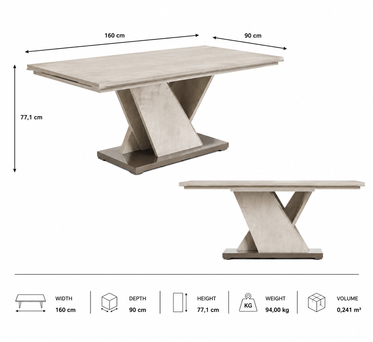 Spacious Wood Dining Table – Italian Design, Built for Family Meals