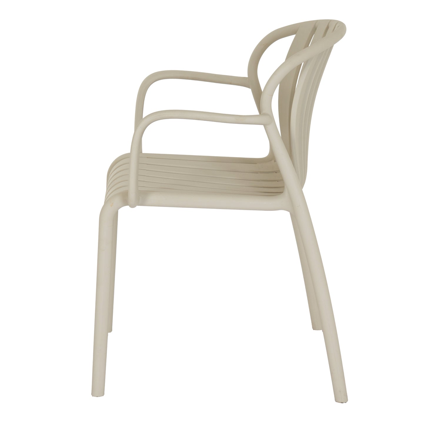 Close-up of Hill Interiors Axis putty grey carver chair showcasing the plastic texture and finish