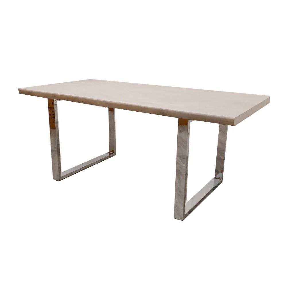 dining table, solid pine table, chrome leg table, wood dining table, 1.8m dining table, 6 seater table, contemporary dining table, industrial dining table, Furnish365, Freya table, rustic dining table