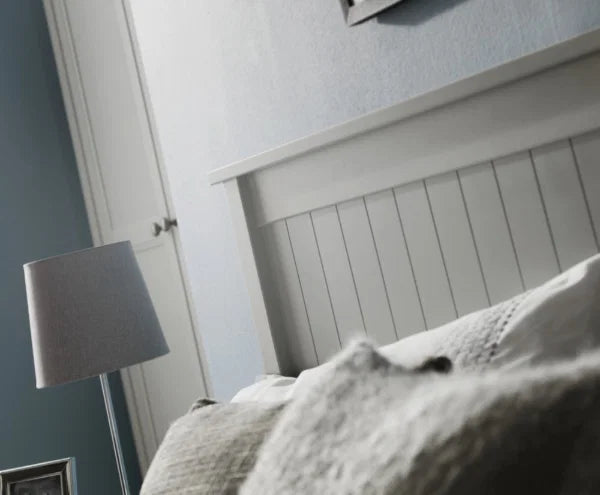 Maine Dove Grey Double Bed – Classic Panelled Headboard – 135cm