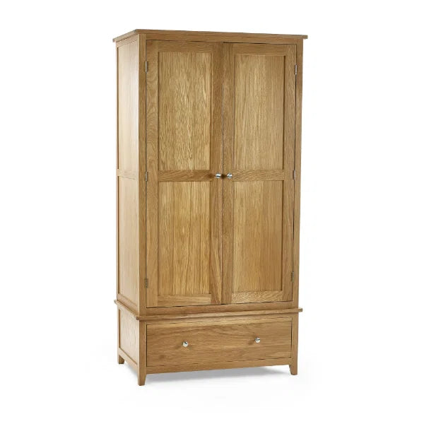 Mallory Combination Wardrobe – Oak & White – Hanging Rail and Shelves