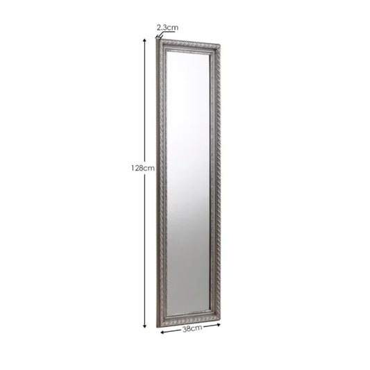 Allegro Pewter Dress Mirror – Elegant Full-Length Mirror for Bedrooms