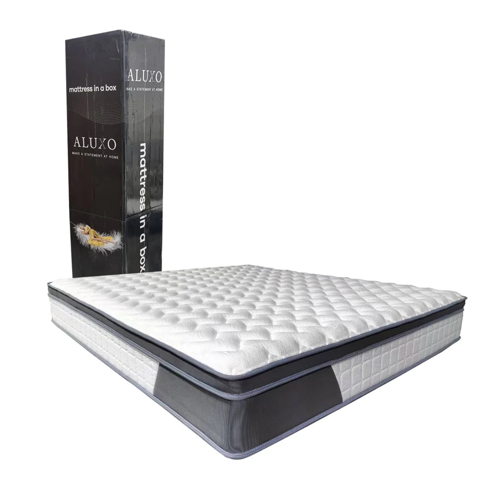 Furnish365 Aluxo Oasis 2000 pocket spring mattress with memory foam in a modern bedroom setting