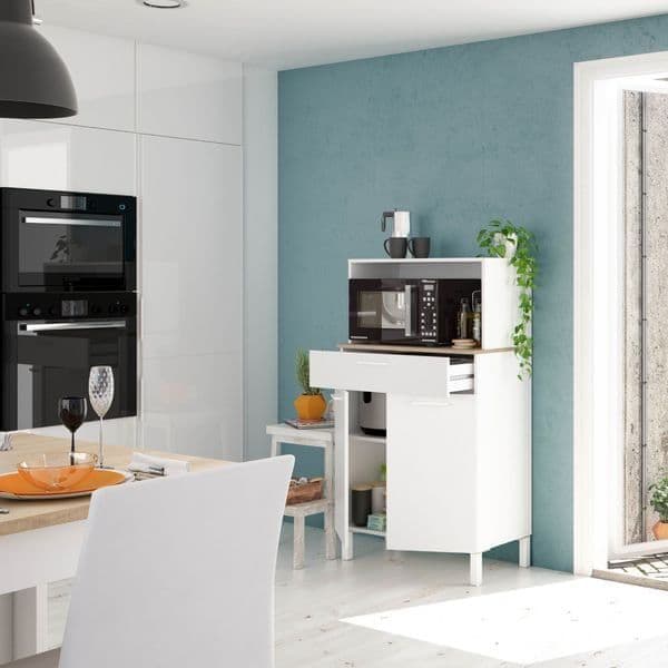 Amos Mann Furniture Denby white and oak utility kitchen cupboard in a modern kitchen setting