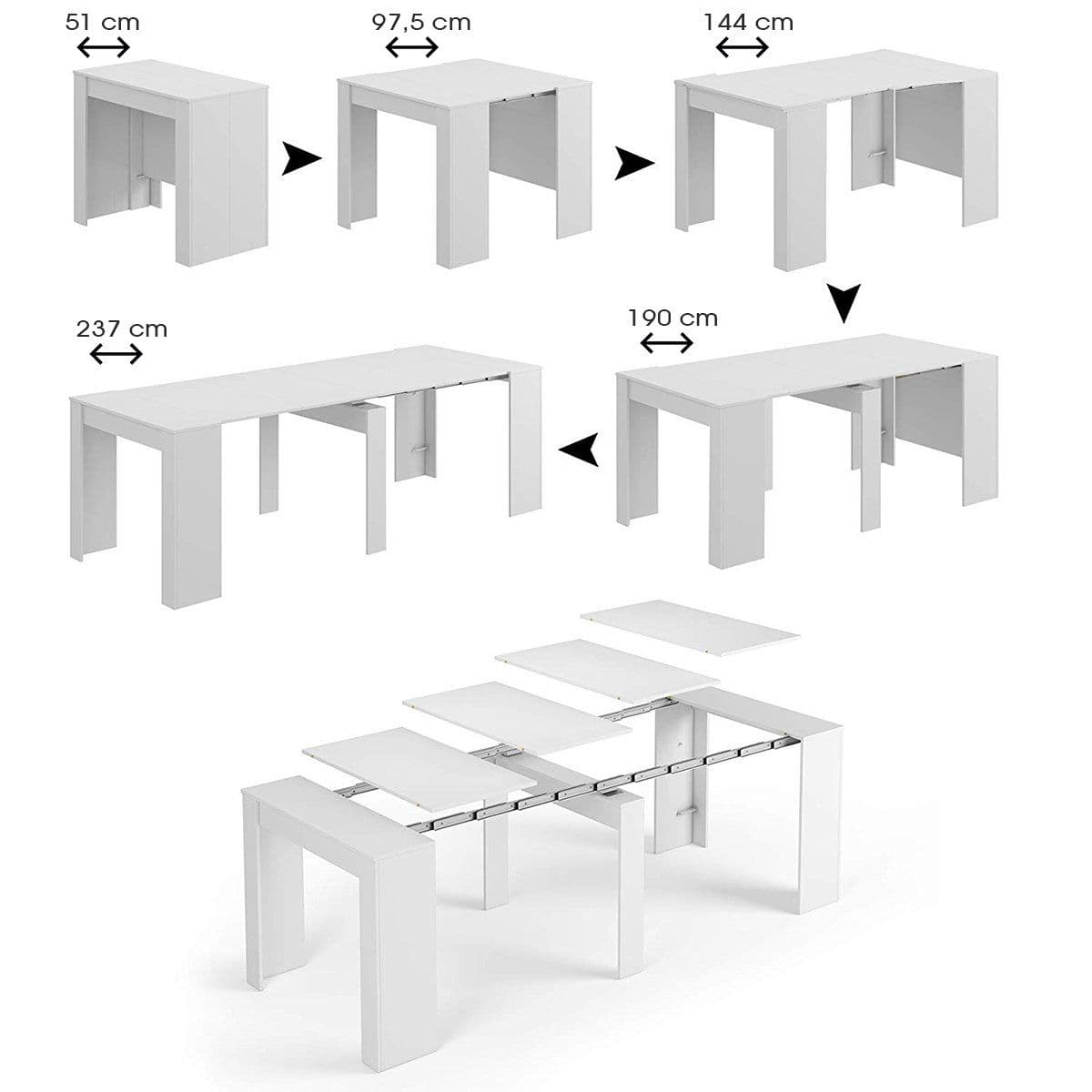 Amos Mann Furniture Luiz concrete grey extending dining table in a modern dining room setting