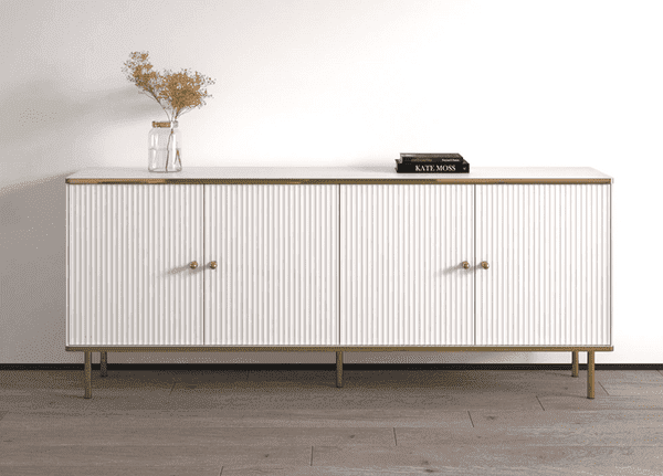 Amos Mann Furniture Maison sideboard with doors open showing the internal shelves