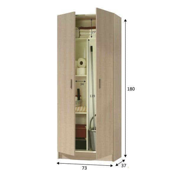 Amos Mann Furniture multi tall oak effect utility cupboard in a modern utility room setting