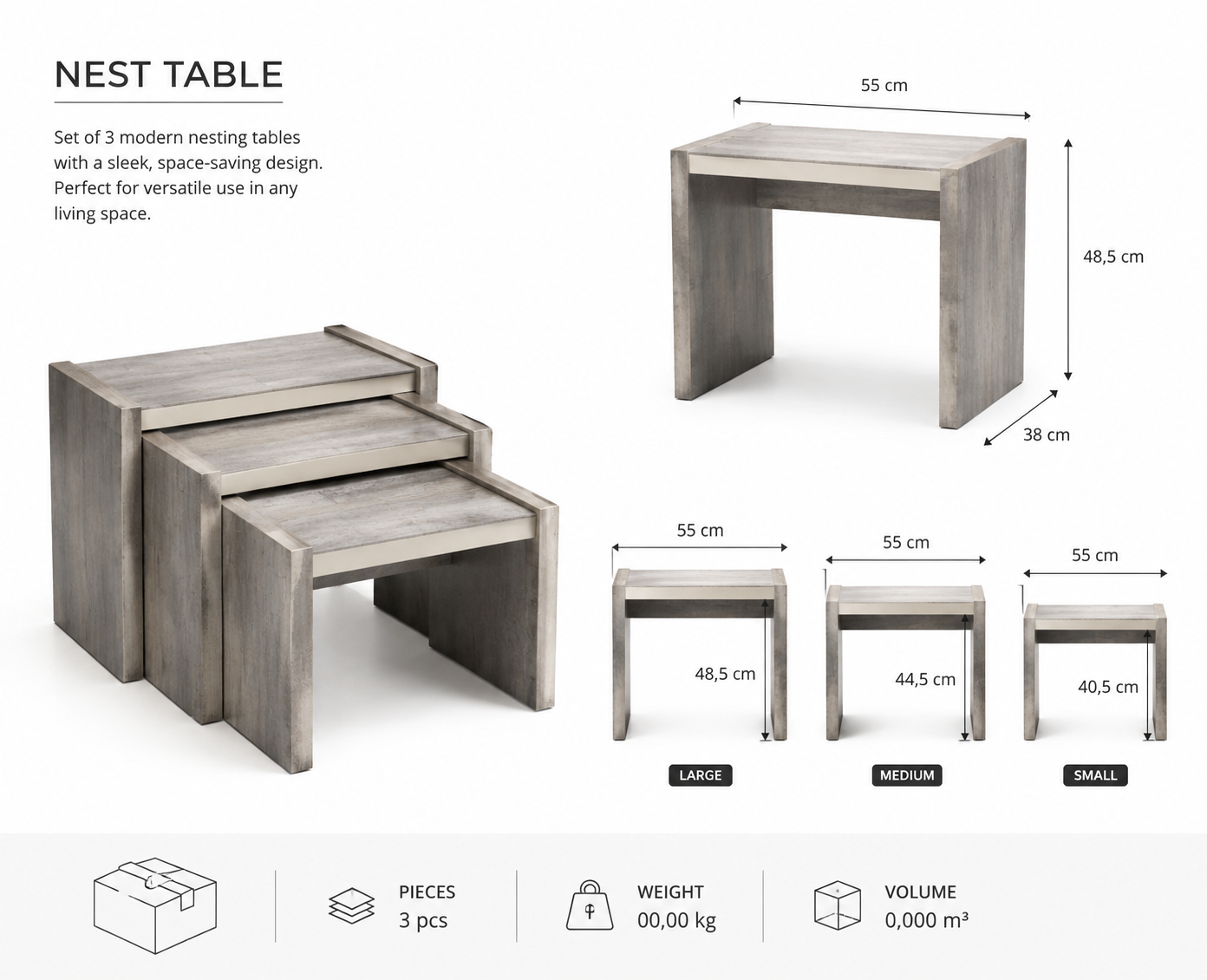 nest tables, space saving tables, Italian design, side tables, occasional tables