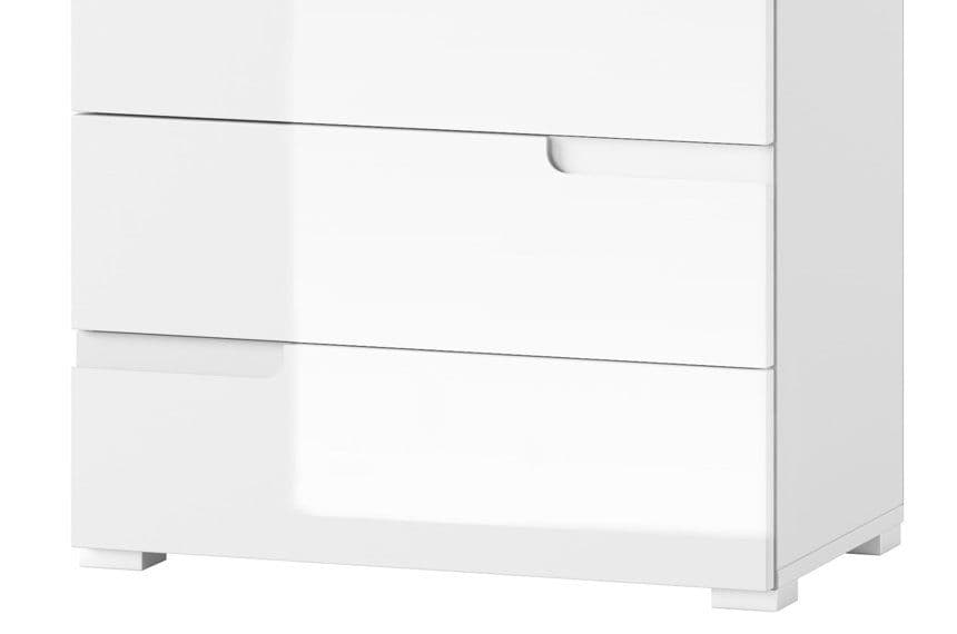 Amos Mann Furniture Santino chest showing the 4 drawers and sleek handle-less design