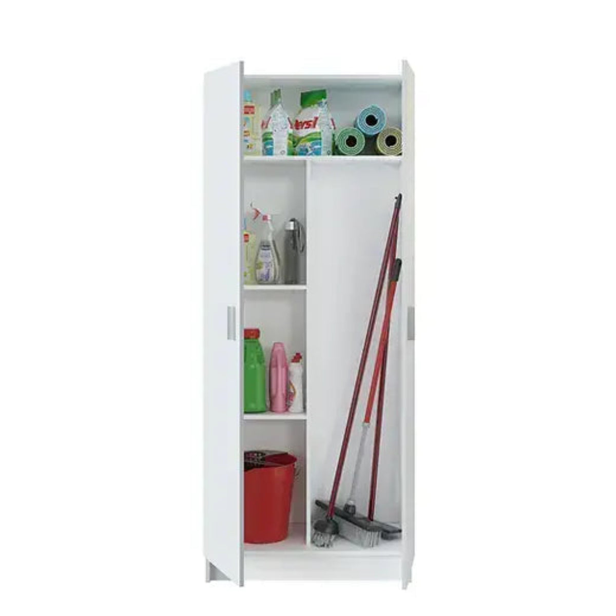 Amos Mann Furniture utility multi purpose white broom cupboard in a modern utility room setting