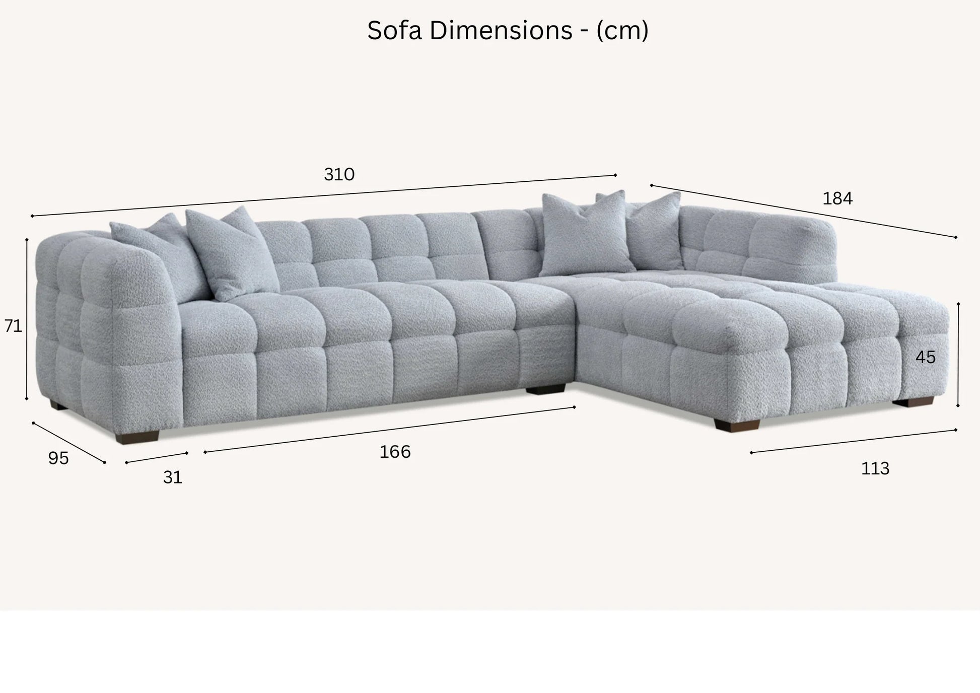 Furnish365 Tribeca iron bouclé corner sofa in a modern living room setting