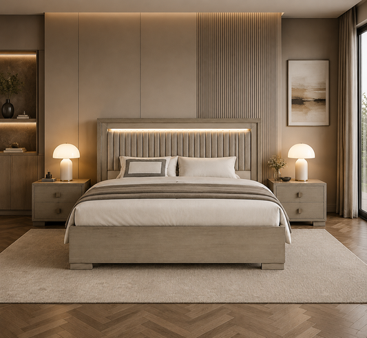 140x190 cm LED Bed – Italian Craftsmanship, Modern Glow Headboard