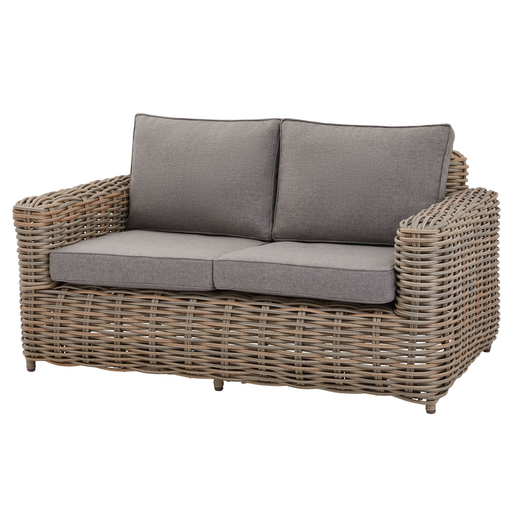 Hill Interiors Amalfi outdoor four seater set from behind showing the comfortable backrests