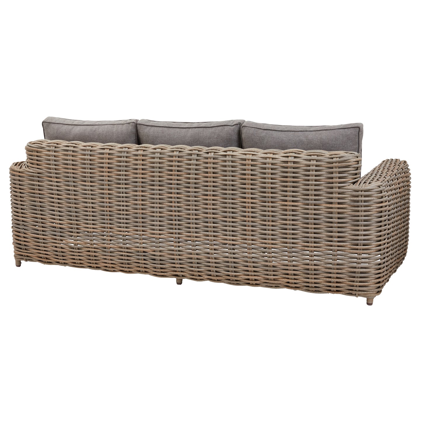 Hill Interiors Amalfi beige outdoor set in a contemporary patio with natural lighting