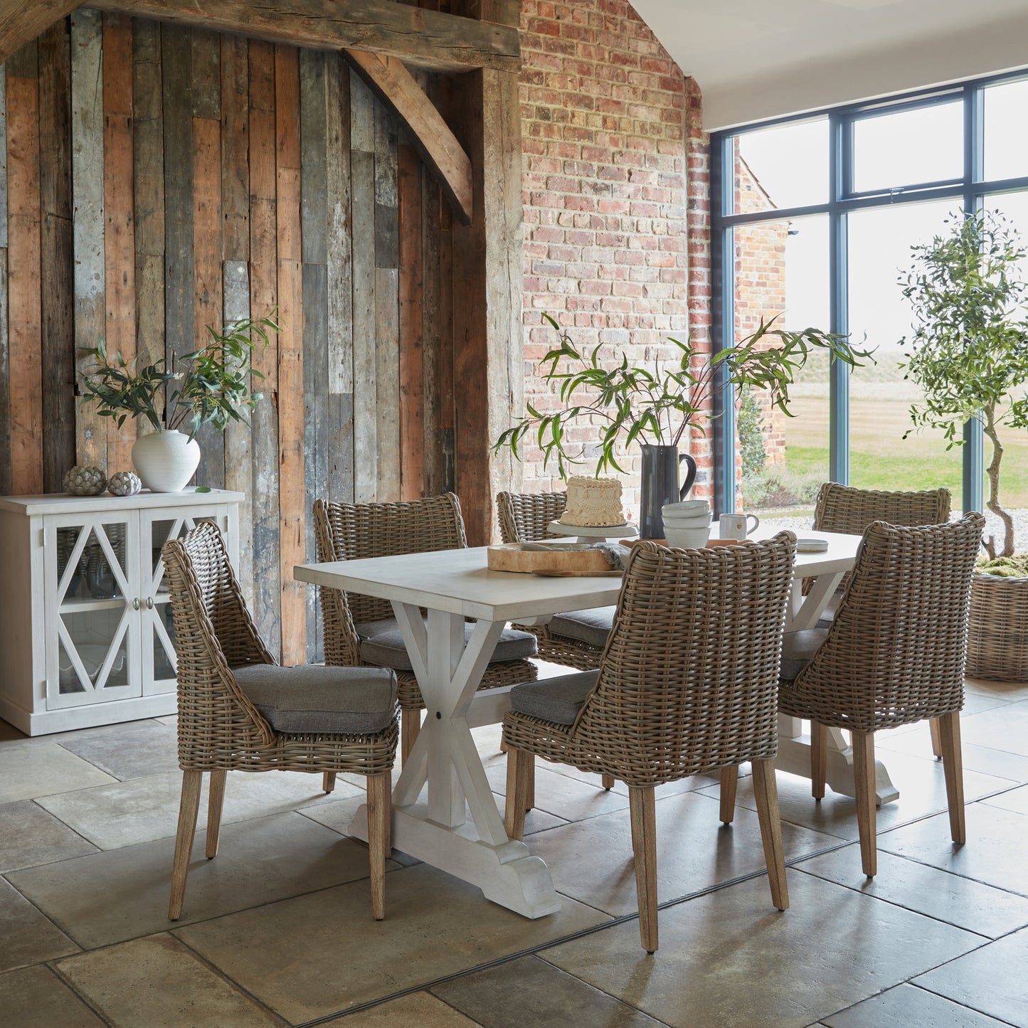 Amalfi Collection Outdoor Dining Chair – Stylish Beige Garden Dining Chair | Hill Interiors