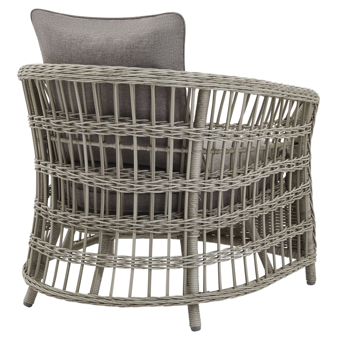 Hill Interiors Palma outdoor set from behind showing the comfortable backrests