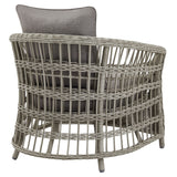Hill Interiors Palma outdoor set from behind showing the comfortable backrests