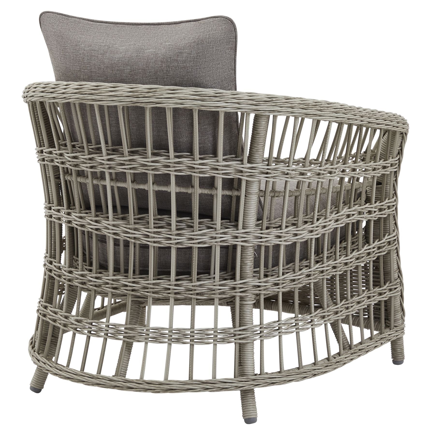 Hill Interiors Palma outdoor set from behind showing the comfortable backrests