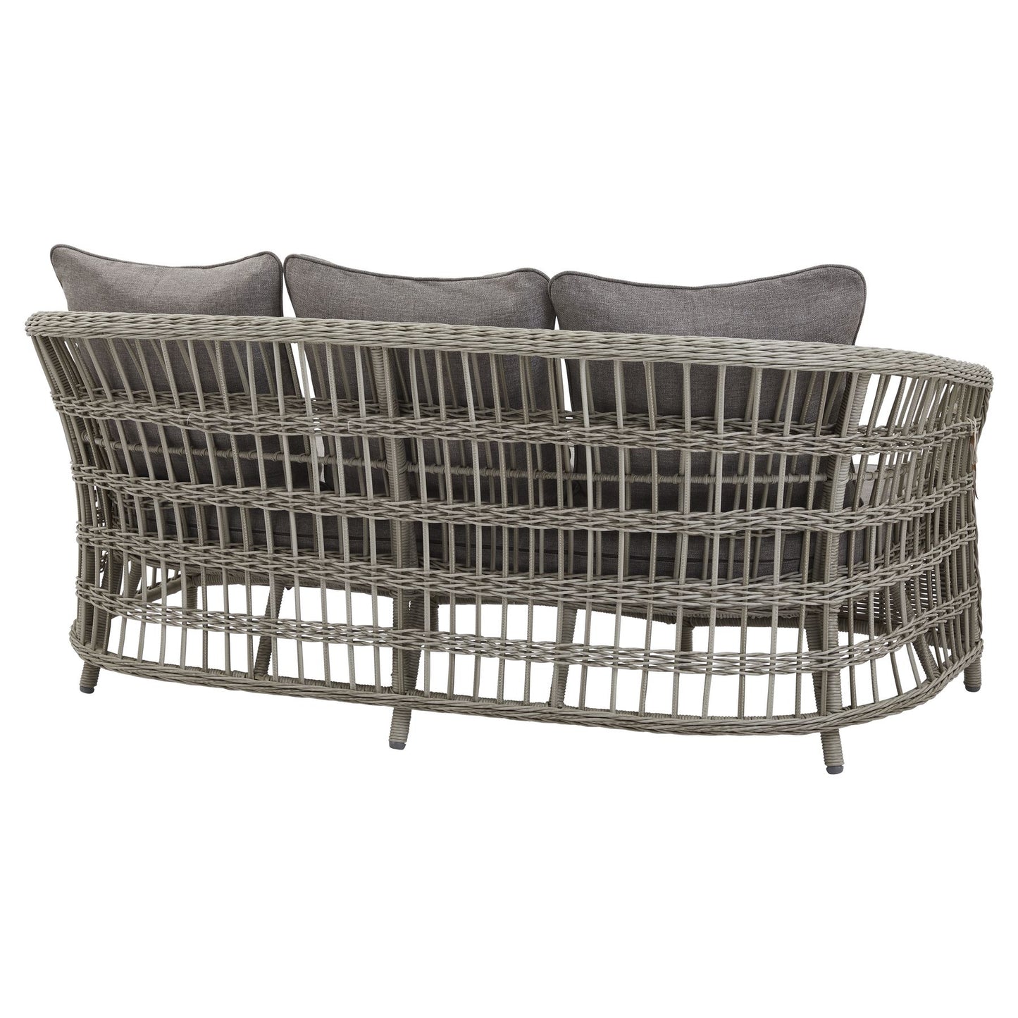 Hill Interiors Palma outdoor set showing the seat cushion thickness and overall proportions