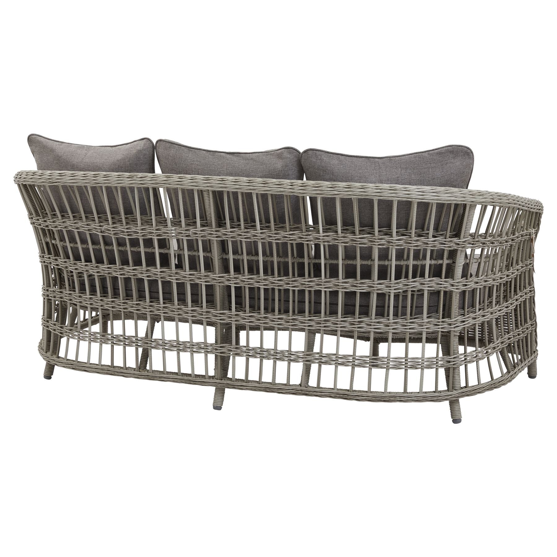 Hill Interiors Palma outdoor set showing the seat cushion thickness and overall proportions