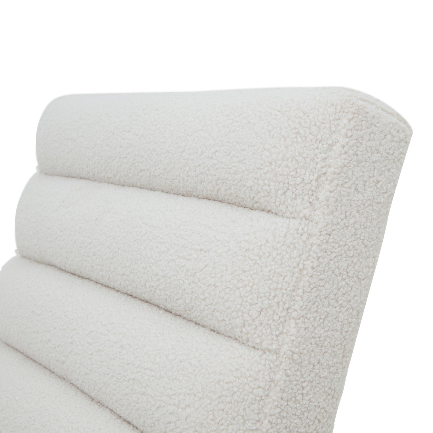Hill Interiors Boucle Ribbed Ark chair in a contemporary living room with natural lighting