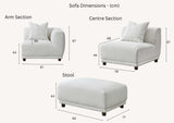 	Furnish365 Lottie modular bouclé corner sofa with scatter cushions in a modern living room setting