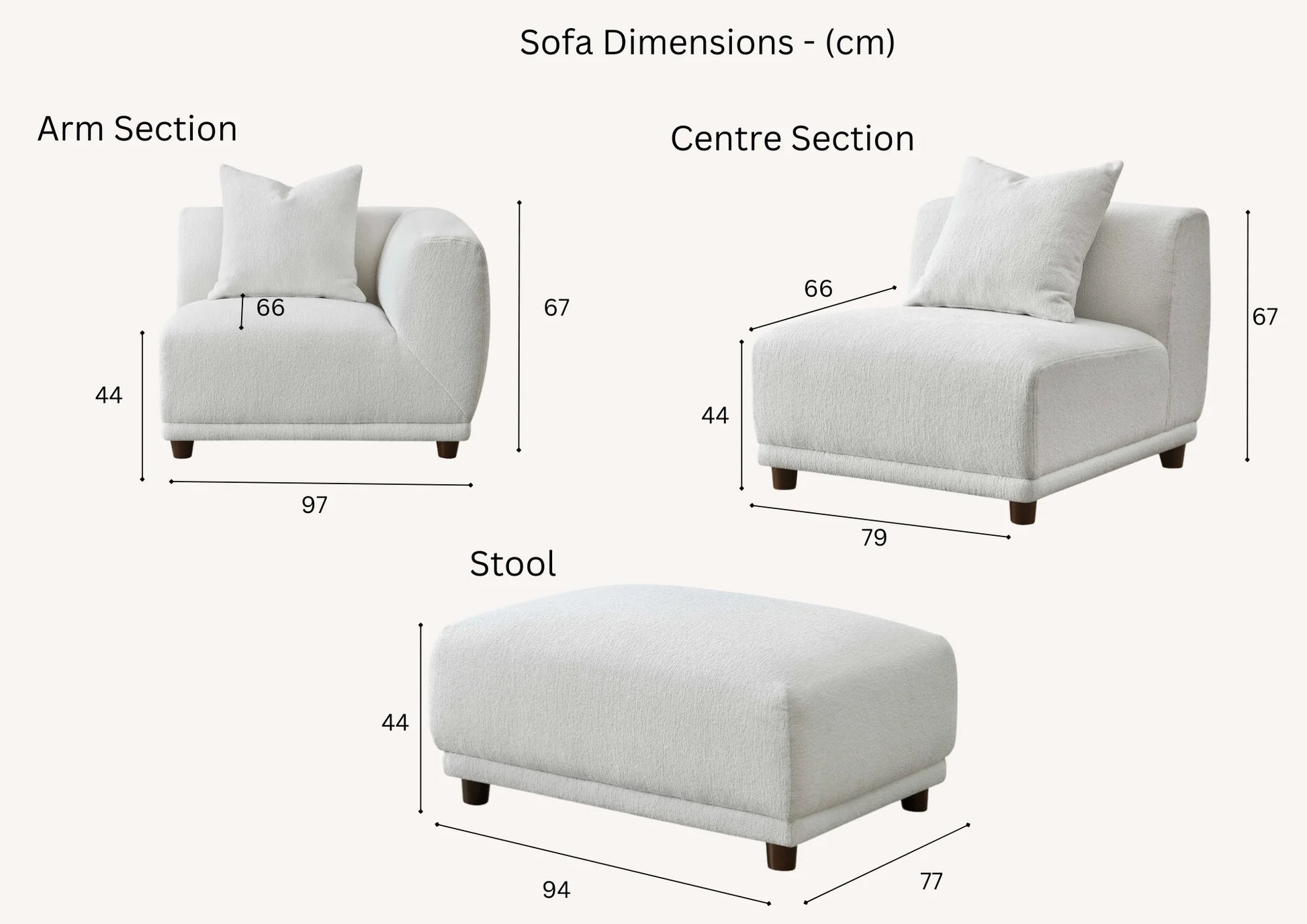 	Furnish365 Lottie modular bouclé corner sofa with scatter cushions in a modern living room setting