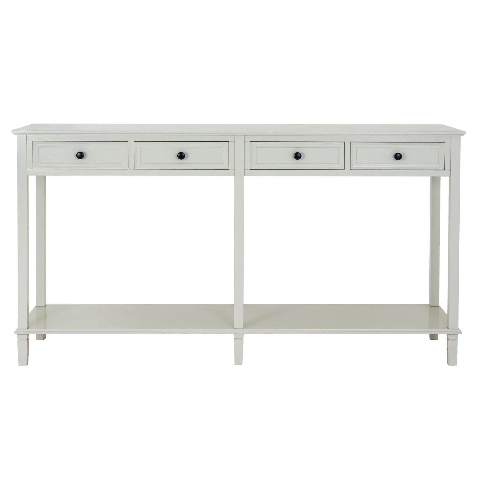 Close-up of Hill Interiors Belmont Collection console table showcasing the wood grain and drawer handles