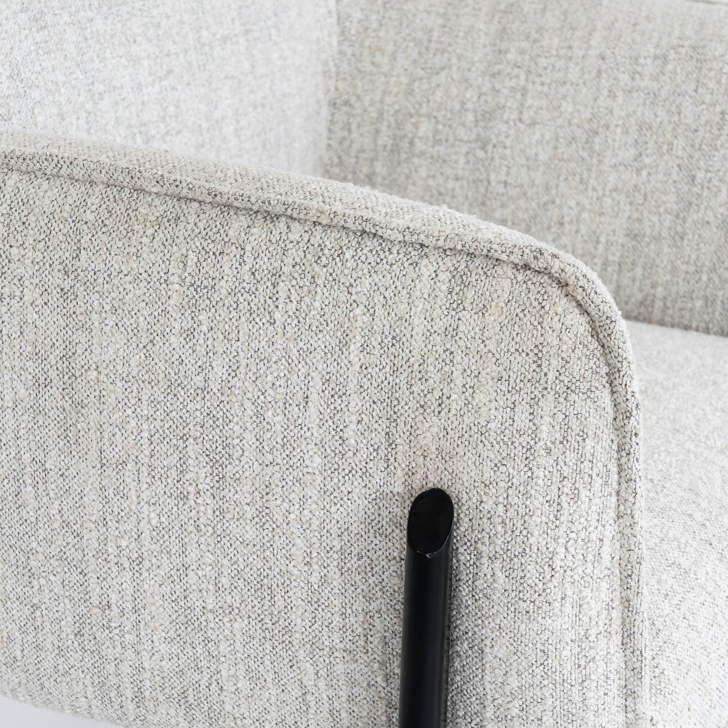 Hill Interiors Zephra white armchair from behind showing the contoured backrest