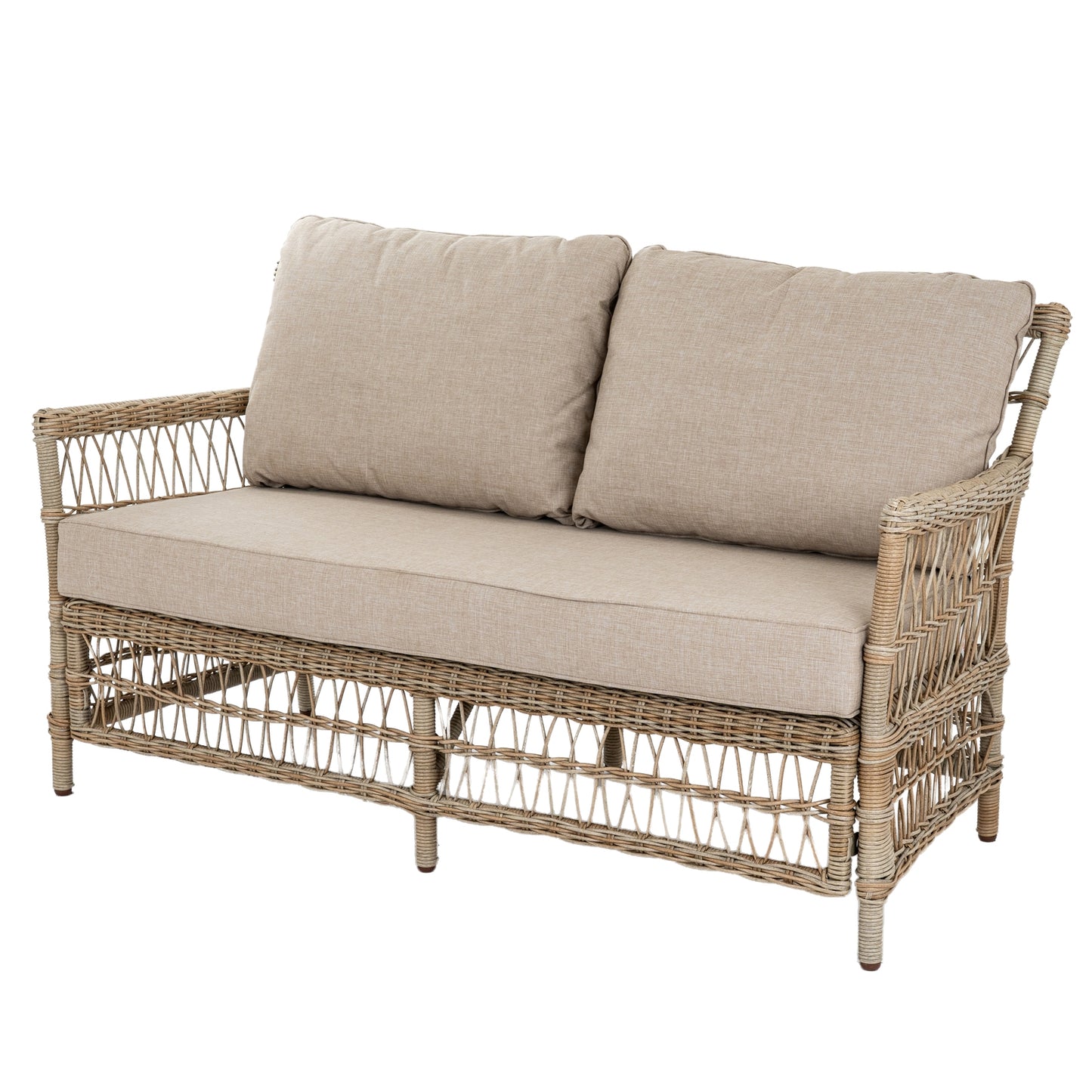 Hill Interiors Provence Collection beige outdoor 4 seater lounge set in a modern garden setting