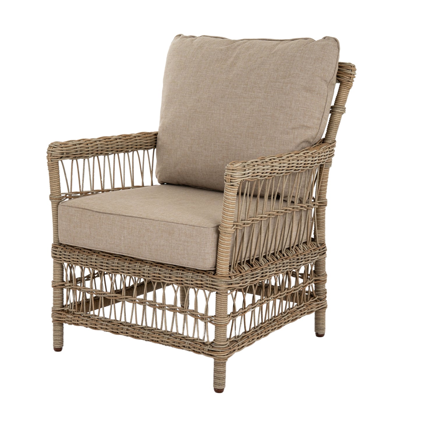 Hill Interiors Provence Collection beige outdoor 4 seater lounge set in a modern garden setting
