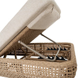 Hill Interiors Bloom Collection brown outdoor sunbed in a modern garden setting