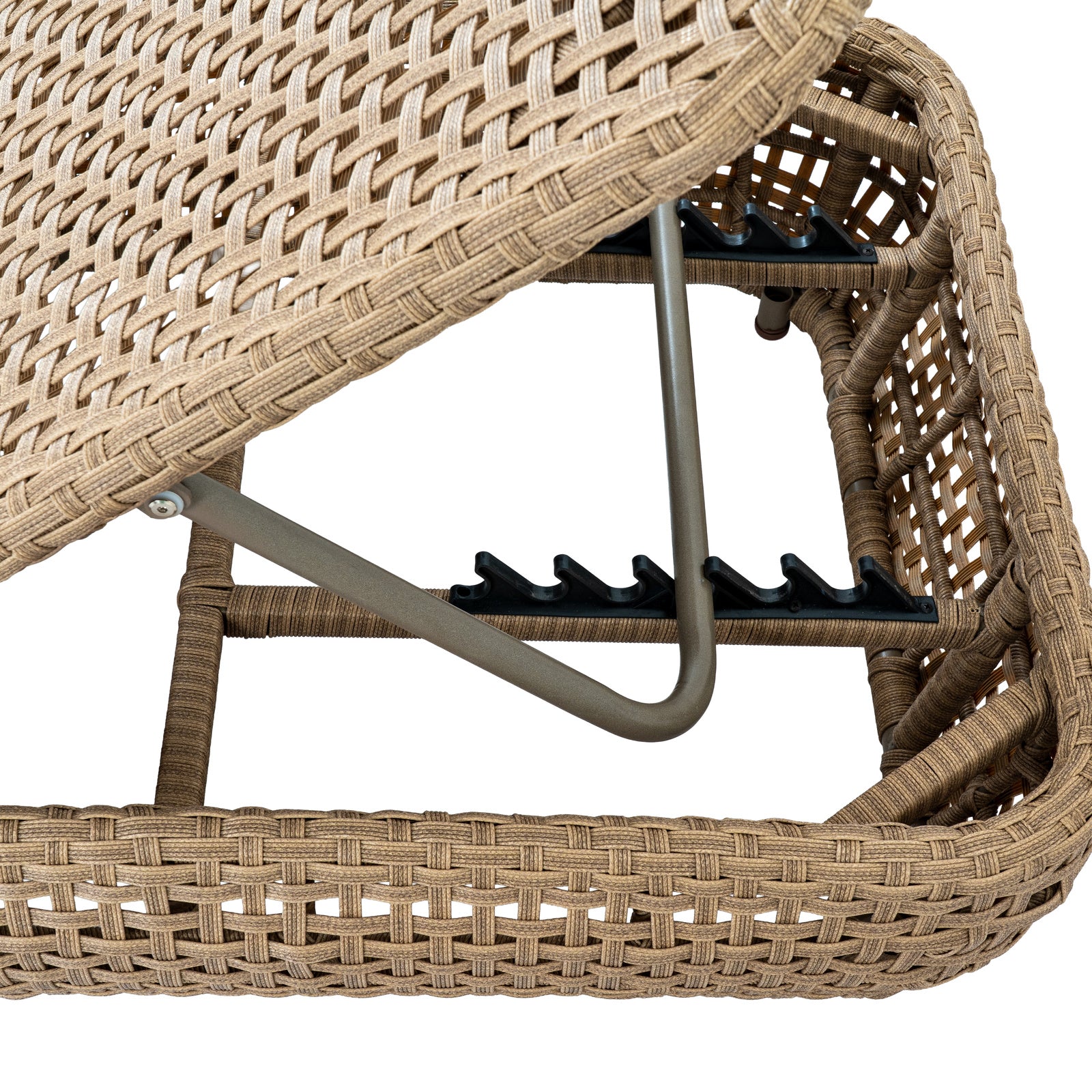 Hill Interiors Bloom Collection brown outdoor sunbed in a modern garden setting