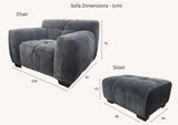 Furnish365 Harlem steel mermaid fabric sofa range in a modern living room setting