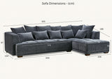 	Furnish365 Gramercy steel mermaid fabric corner sofa in a modern living room setting