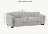 Furnish365 Astoria iron bouclé 3 seater sofa with deep channel stitching in a modern living room setting