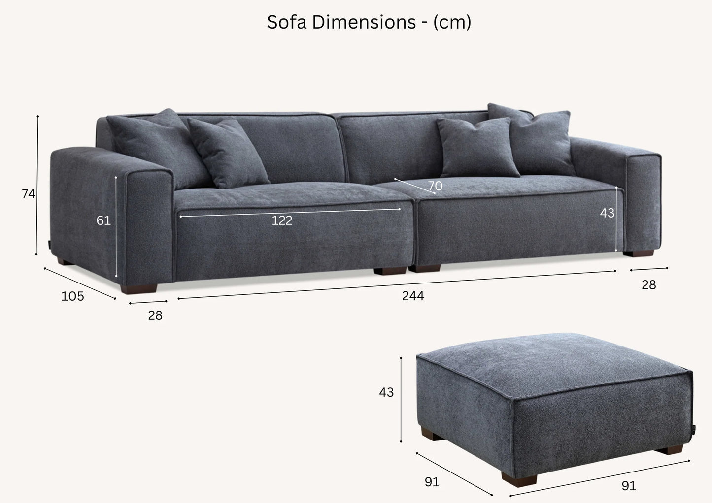 Furnish365 Dakota bouclé sofa range in a modern living room setting