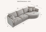 Furnish365 Rubin bouclé corner chaise with organic curved shape in a modern living room setting