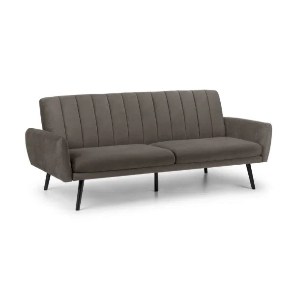 Afina Sofabed – Grey Velvet – Glamorous Sofa Bed with Click-Clack Mechanism | Julian Bowen