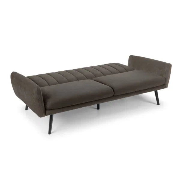 Afina Sofabed – Grey Velvet – Glamorous Sofa Bed with Click-Clack Mechanism | Julian Bowen