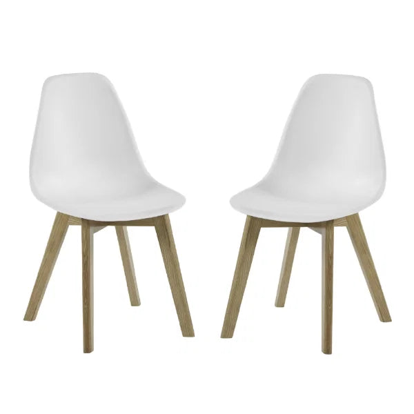 Agatha set of 2 white dining chairs in a modern dining room setting