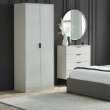 Alba 2 Door Wardrobe – Silk Grey – Affordable and Stylish Compact Design | Julian Bowen