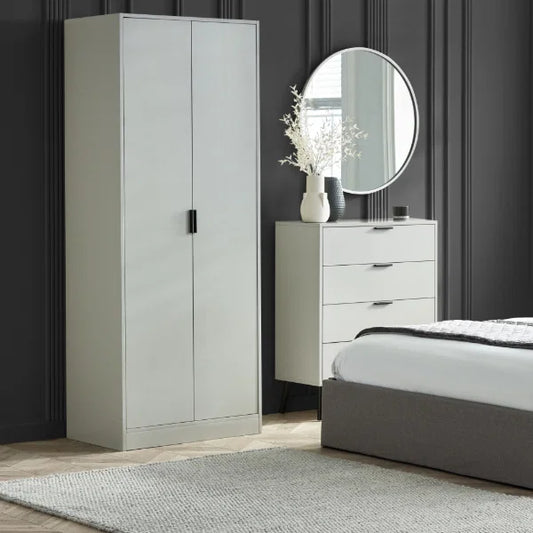Alba 2 Door Wardrobe – Silk Grey – Affordable and Stylish Compact Design
