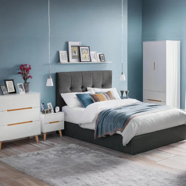 Alicia Combination Wardrobe – White – Versatile Storage with Hanging Rail and Shelves | Julian Bowen