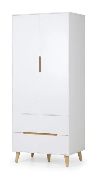 Alicia Combination Wardrobe – White – Versatile Storage with Hanging Rail and Shelves